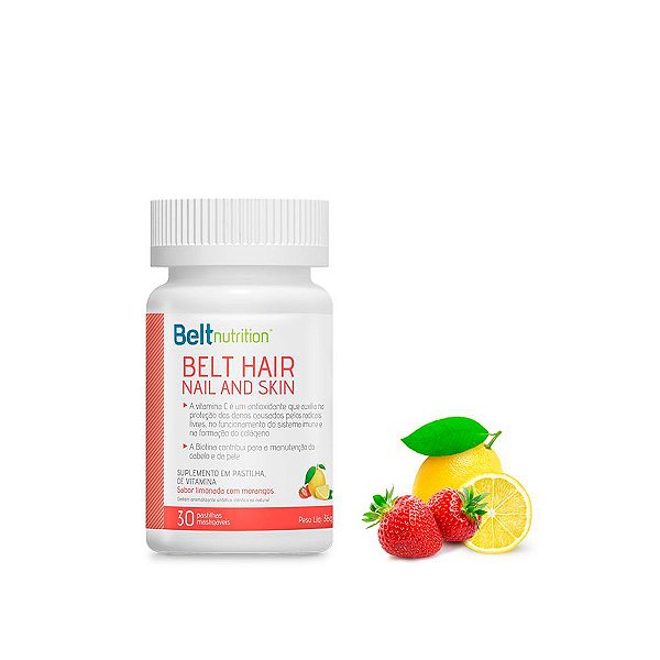Belt Hair Nail And Skin - Sabor Limonada com Morangos - 30 Cápsulas - Belt nutrition