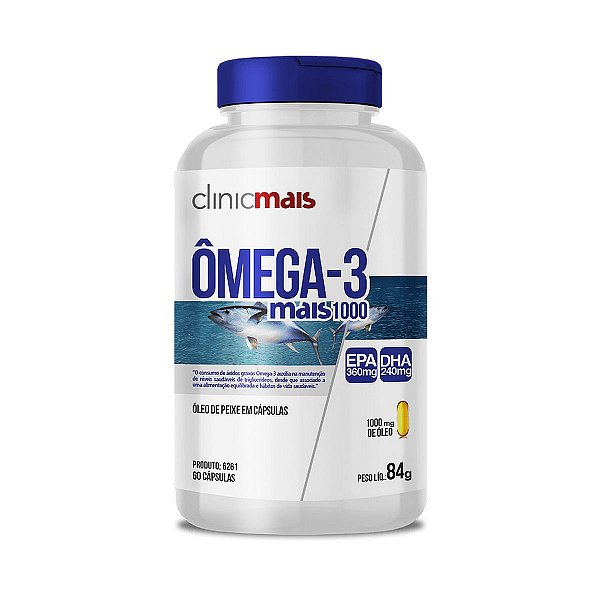 Omega 3 Mais 1000 - 60 Cápsulas - Clinic Mais
