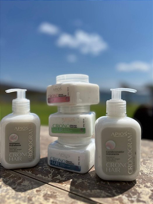 Kit Crono Hair Apios Cosméticos 5 Itens CRONOGRAMA CAPILAR COMPLETO