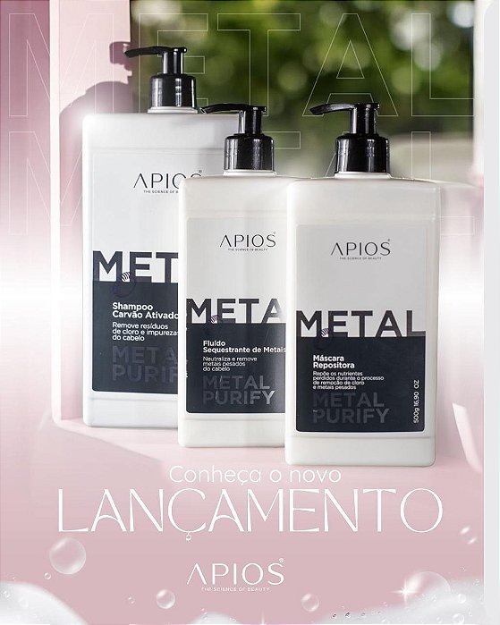 Kit Metal Purify da Apios Cosméticos 3 itens