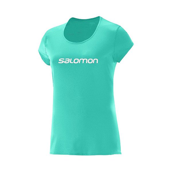 Camiseta Manga Curta Feminina Salomon Training Verde Teal
