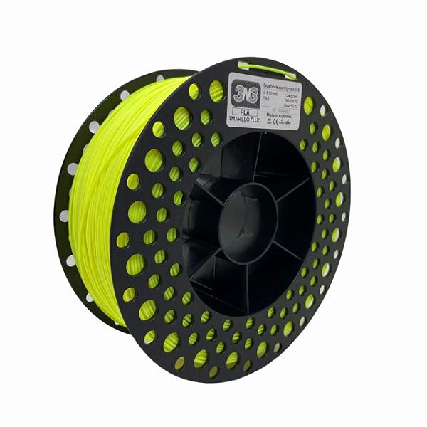 Filamento Pla 3N3 1,75 Mm 1kg Amarelo Fluo