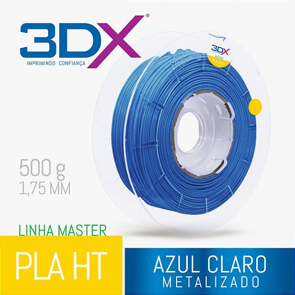 Filamento PLA HT 500g 1,75 Azul Claro Metal