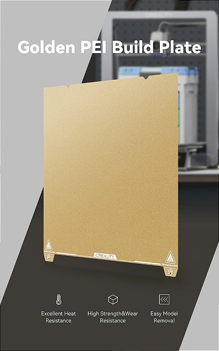 Mesa PEI  315 x 310mm K1 Max  Magnética Dourada Texturizada (4004090133)