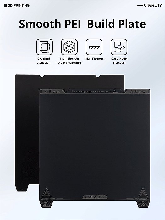 Mesa PEI 315 x 310mm + Manta Imã K1 Max Magnética Preta Lisa (smooth) (4004090107)