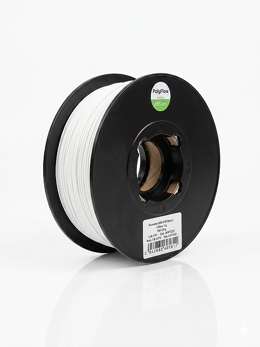Filamento ABS HI 1kg 1,75 Branco PolyFlow