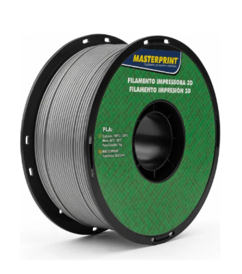 Filamento Masterprint PLA 1kg 1,75 Prata (Aluminio)
