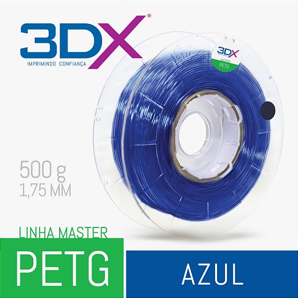 Filamento PETG 500g 1,75 Azul Translucido