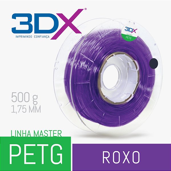 Filamento PETG 500g 1,75 Roxo Translucido (lilas)