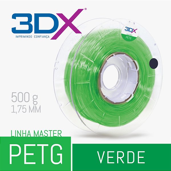 Filamento PETG 500g 1,75 Verde Translucido