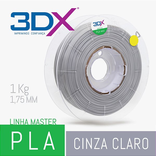 Filamento PLA HT 1kg 1,75 Cinza Claro - 3DX Filamentos