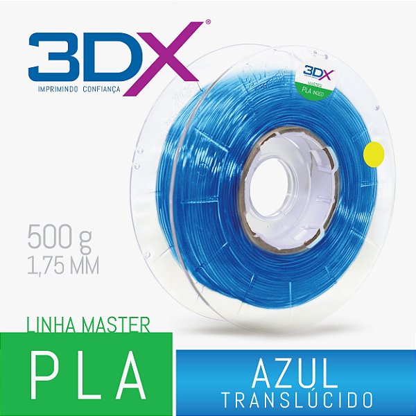 Filamento PLA HT 500g 1,75 Azul Translucido