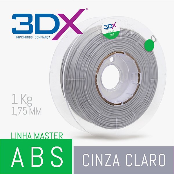 Filamento ABS HI 1kg 1,75 Cinza Claro