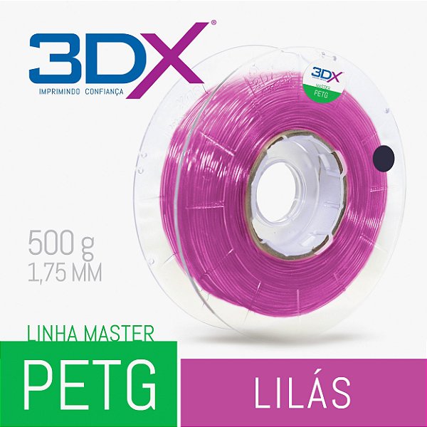 Filamento PETG 500g 1,75 Lilas Translucido