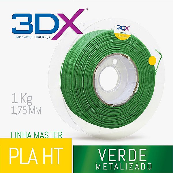 Filamento PLA HT 1kg 1,75 Verde Metal