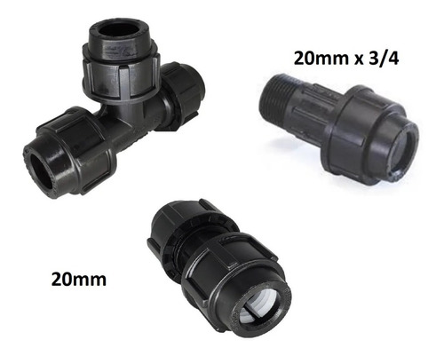 Kit Pead Copasa Sabesp União - Adaptador 20x3/4 - Te 20mm