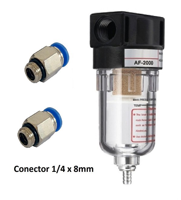 Kit Separador Ar Filtro Óleo Água Af2000 + Conector 8mm