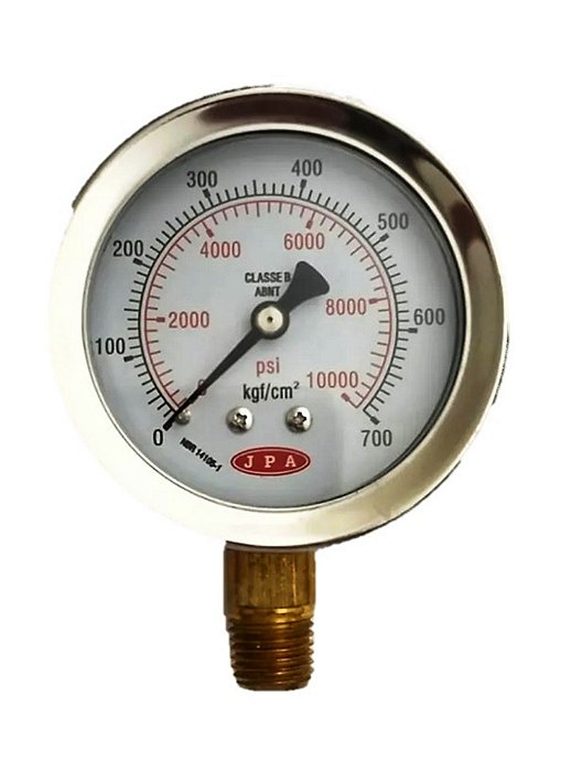 Manômetro Vertical Dn 100mm 10.000psi X 700kg Com Glicerina