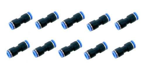 União Emenda Reta Pu 8mm Pneumática Engate Rápido 10 Peças