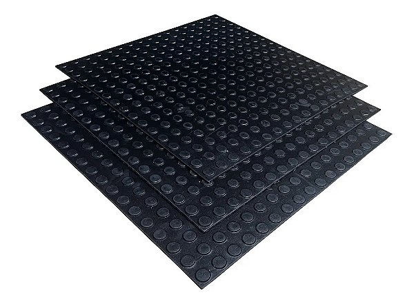 Piso Borracha Moeda Reciclado 50x50 - Placa
