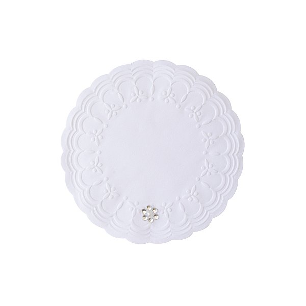 Porta-Copo de Papel Descartável  Decorado - Flor Prata