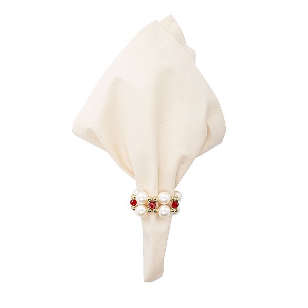 Porta-Guardanapo Duplo - Vermelho e Marfim