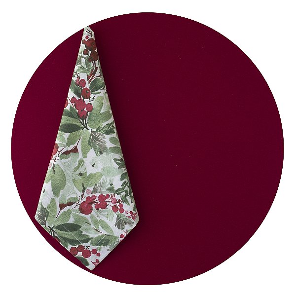 Conjunto Capa para Sousplat e Guardanapo - Natal Vermelho
