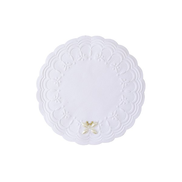 Porta-Copo de Papel Descartável Decorado - Borboleta Marfim