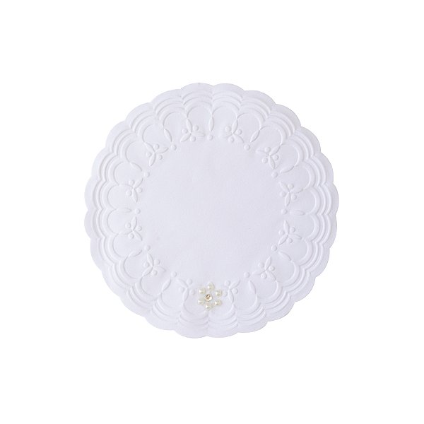 Porta-Copo de Papel Descartável Decorado - Flor Marfim