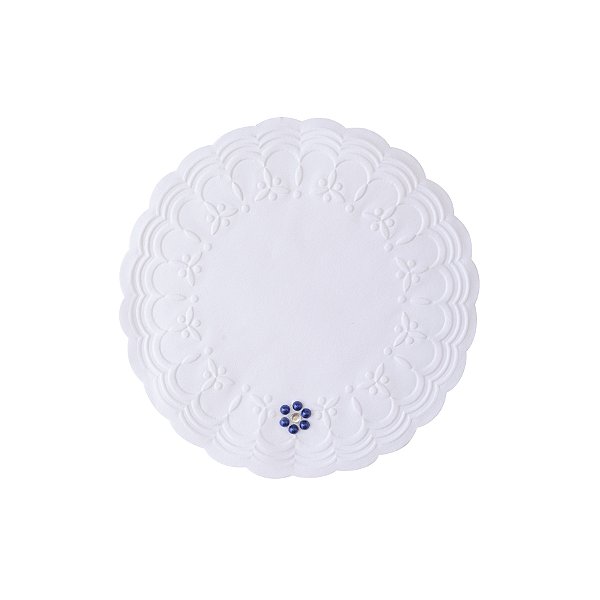 Porta-Copo de Papel Descartável Decorado - Flor Azul Marinho