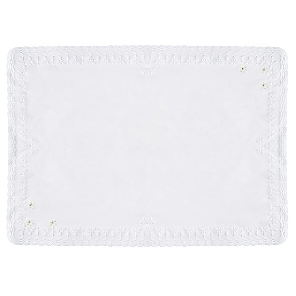 Jogo Americano de Papel Descartável Decorado - Flor Marfim