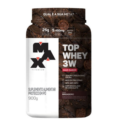 MAX TOP WHEY 3W MAIS SABOR (900G) MAX TITANIUM