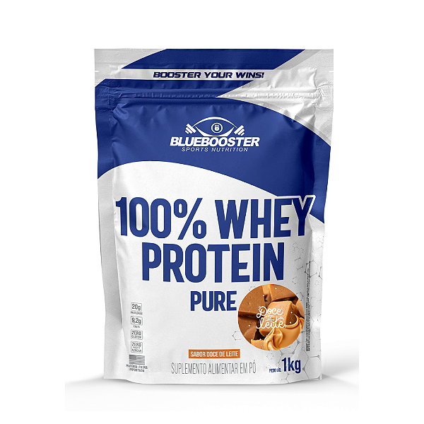 BLUEBOOSTER - 100% WHEY PROTEIN PURE 1kg - DOCE DE LEITE
