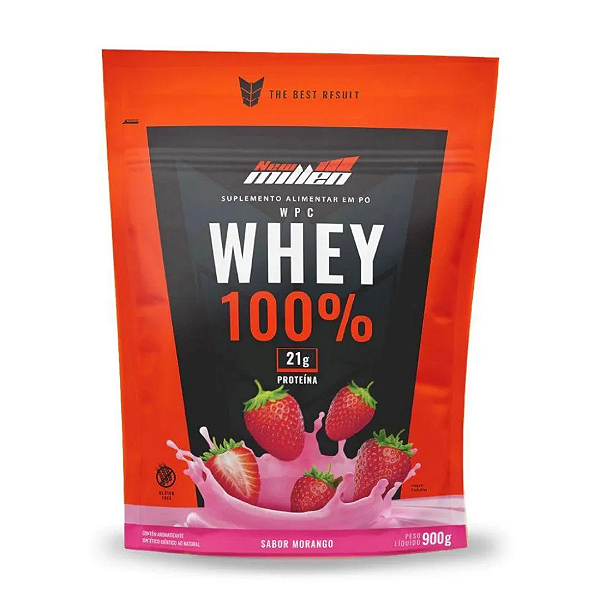 NM WHEY 100% (REFIL) 900G MORANGO