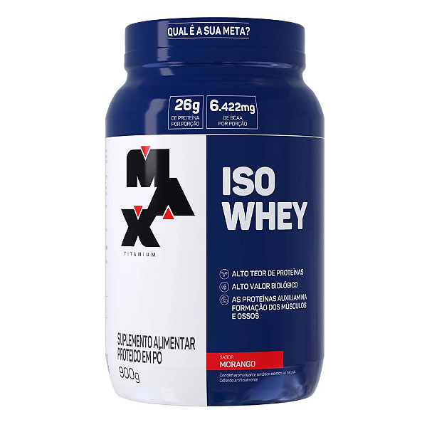 MAX ISO WHEY 900G MORANGO
