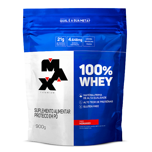 MAX 100 WHEY REFIL 900G MORANGO