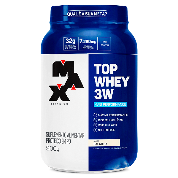 MAX TOP WHEY 3W 900G BAUNILHA
