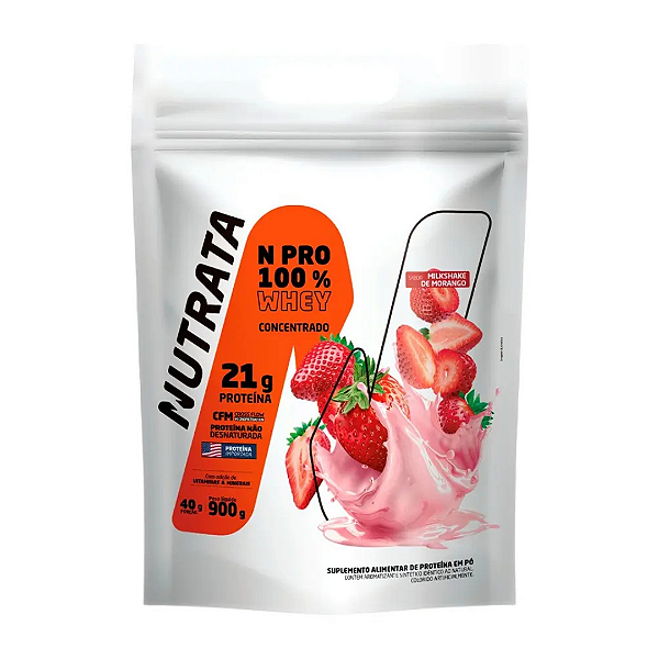 NUT PROTEINA NPRO WHEY MORANGO REFIL 900 G
