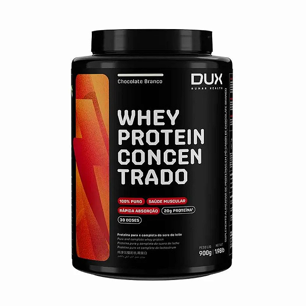 DUX WHEY PROTEIN CONCENTRADO 900G - CHOCOLATE BRANCO