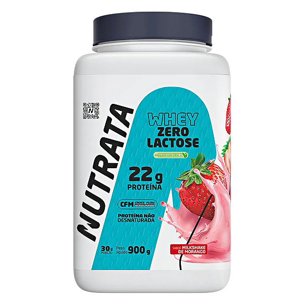 NUT WHEY ZERO LACTOSE SABOR MORANGO 900GR