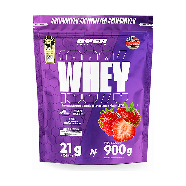 NYER WHEY PROTEIN REFIL 900G MORANGO