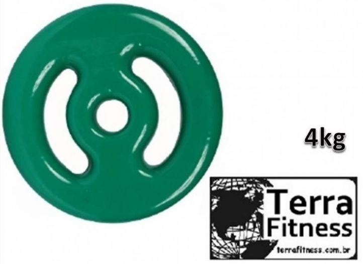 Anilha Emborrachada em Pvc ... Verde 4Kg - Terra Fitness