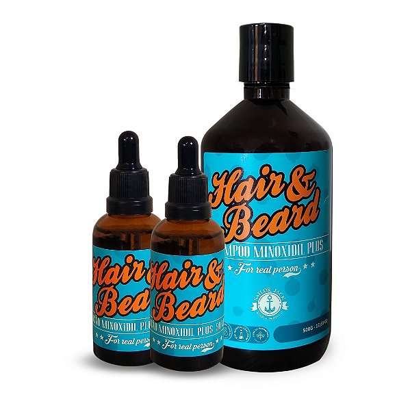 Kit Shampoo Minoxidil Plus 500g + Tônico Minoxidil Plus 50ml Sailor Jack