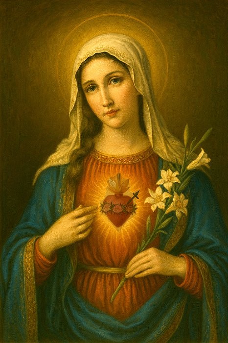 Imaculado Coração de Maria II - Quadro em tela Canvas