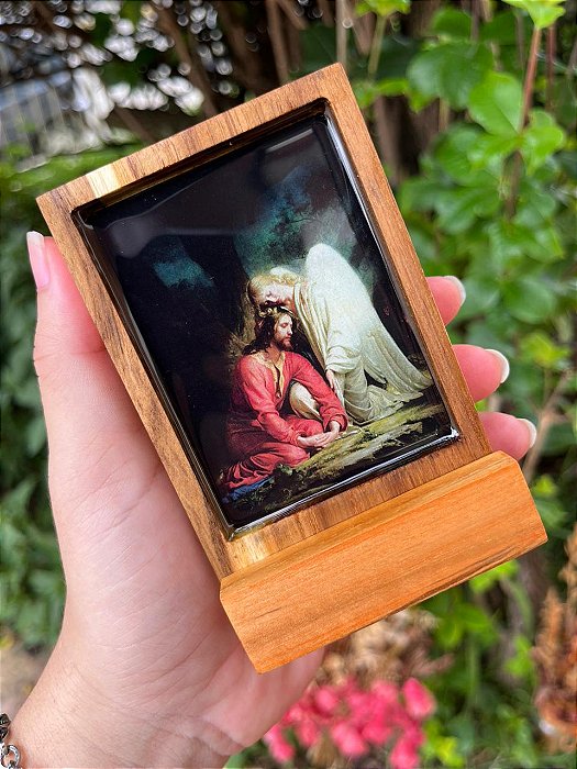 Mini ícone resinado - Cristo no Getsêmani (Carl Bloch)