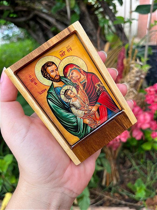 Mini ícone resinado - Sagrada Família