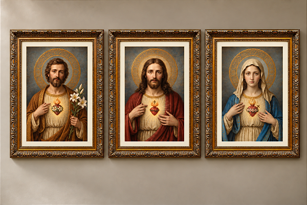 Trio de Corações II - Tela Canvas