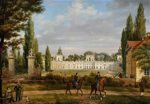 Vista do Palácio de Wilanów a partir da entrada - Wincenty Kasprzycki
