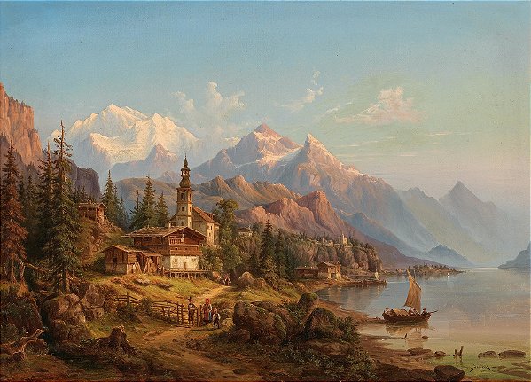 Vista do Lago Thuner - Heinrich Jaeckel