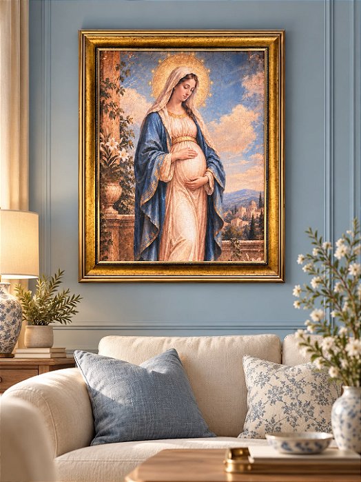 Nossa Senhora Grávida em Tela Canvas